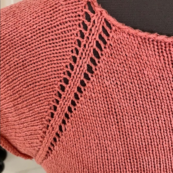 Handmade 100% Silk Lace Sweater Coral XS - Picture 2 of 4